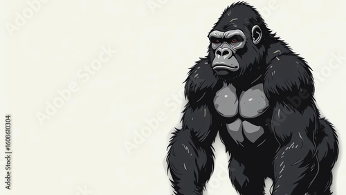 cartoon illustration of a gorilla with blank space for custom text