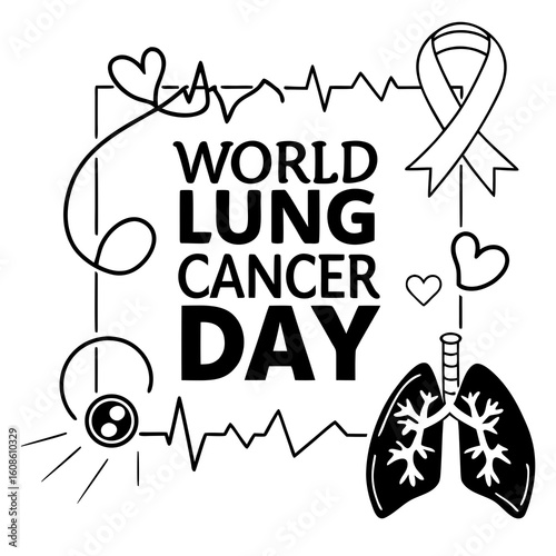 WORLD LUNG CANCER DAY vector illustration