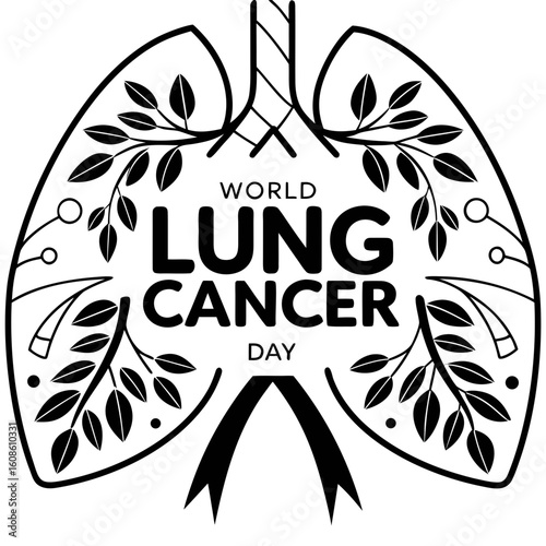 WORLD LUNG CANCER DAY vector illustration