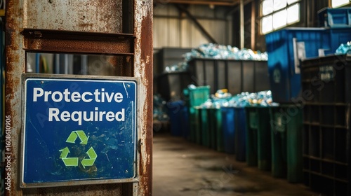 Recycling Facility with Entry Sign 