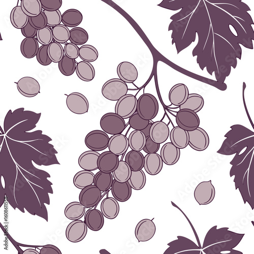 purple grape seamless pattern fruit back 