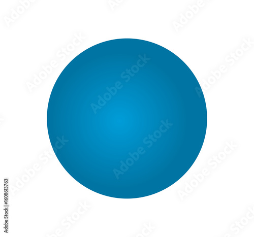Gradient blue glowing circular icon with smooth lighting. Minimalistic abstract sphere shape for UI elements, icons, and digital design accents