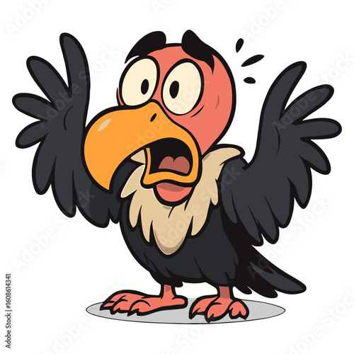 Cartoon Vulture shocked illustrations