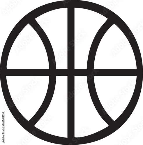 Classic Basketball Ball Icon Graphic.