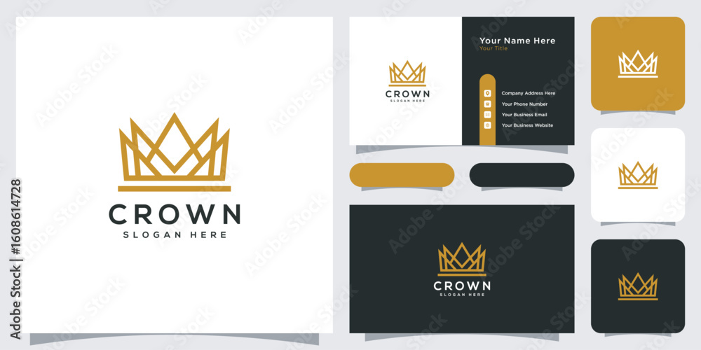 Fototapeta premium crown logo vector design template