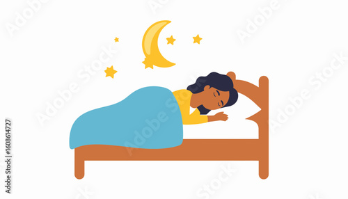 Peaceful sleep under the stars, dreaming of a relaxing night's rest and sweet dreams