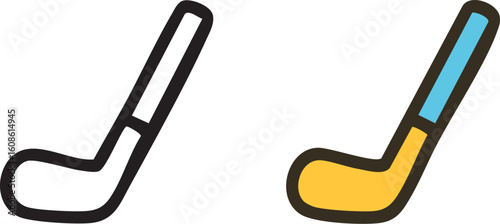 Hockey Stick Icon Illustration.