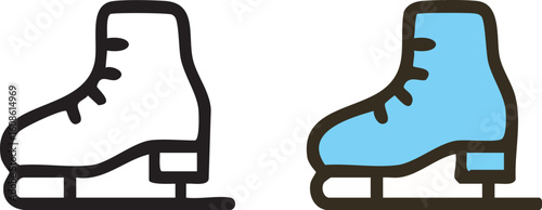 Ice Skate Icon Set Illustration.