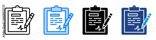 Contract icon set multiple style collection