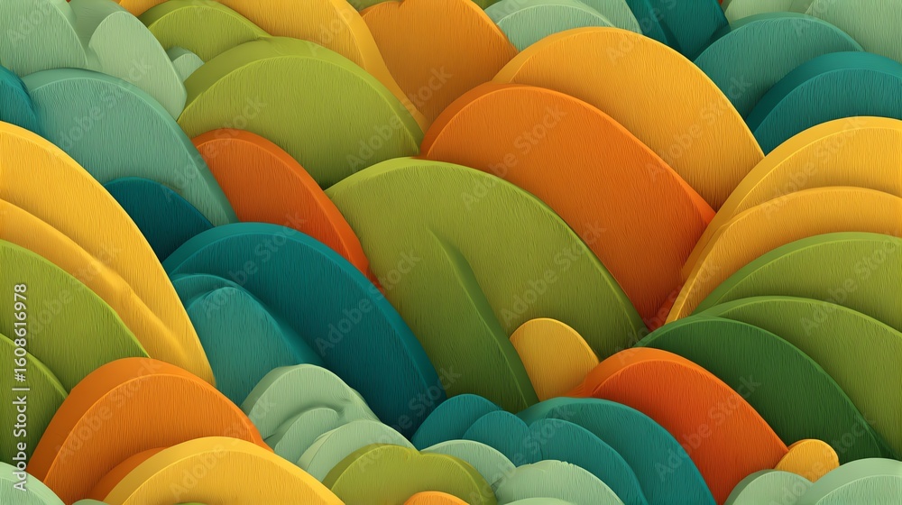 Obraz premium Seamless Colorful layered abstract waves with a dynamic design, perfect for modern visuals.