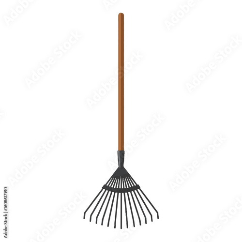 Autumnal equinox garden rake for fall leaf cleanup. Essential tool for yard work, outdoor maintenance, and seasonal gardening.