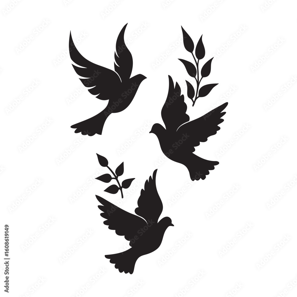 Obraz premium Sparrow silhouette vector illustration