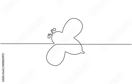 Bee one continuous line sketch. Hand drawn doodle illustration of insect, line art isolated on a white background, illustrating a honey bee and honeycomb.