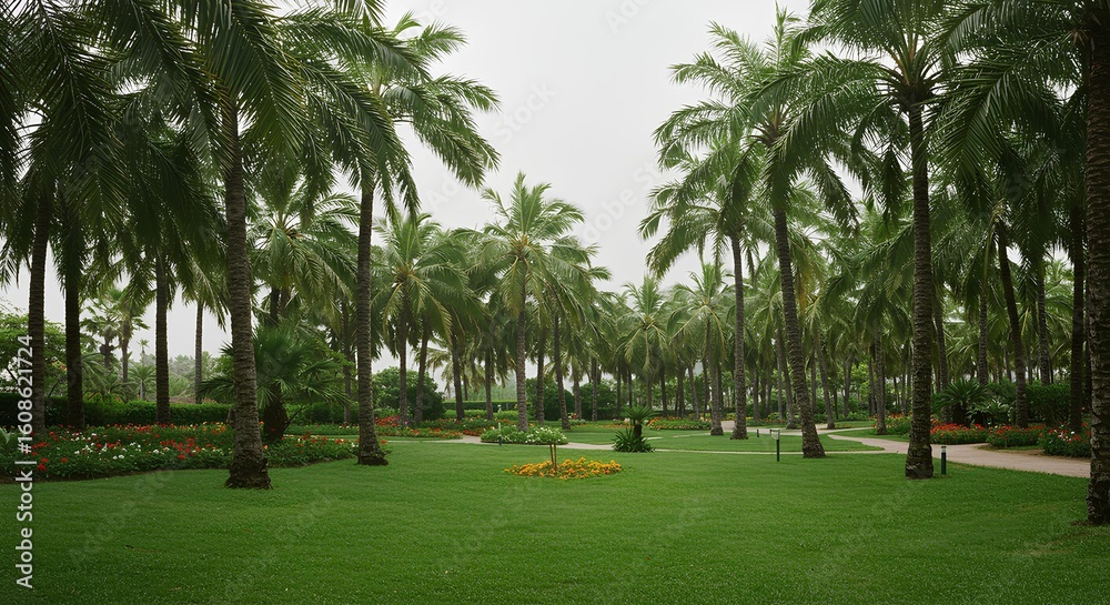 Obraz premium palm trees in the park