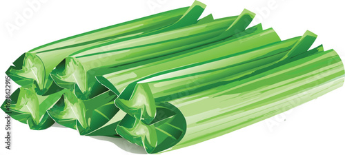 3d celery salad leaves vector