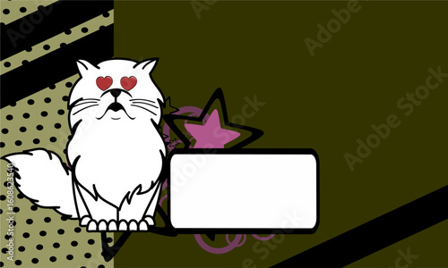 funny white cat cartoon copy space background in vector art
