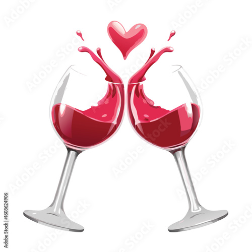 illustration of drink heart vector on white background