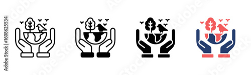 Biodiversity icon sheet multiple style collection