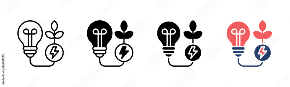 Energy icon sheet multiple style collection Energy icon sheet multiple style collection