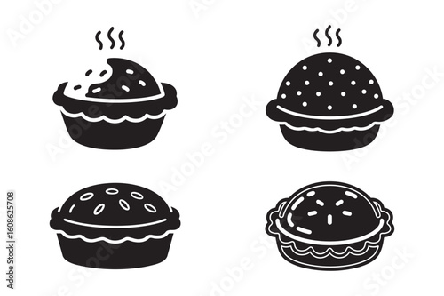 Pie Icon Set Vector Illustration