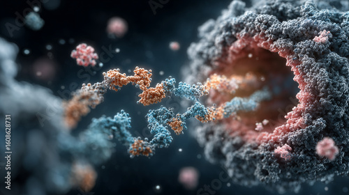 3D Molecular Visualization of a Proteasome Degrading a Protein