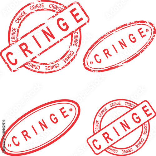 cringe red stamp sticker in vector art very easy to edit