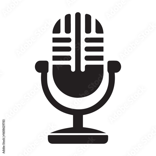 microphone   vector silhouette  Graphic white background design 