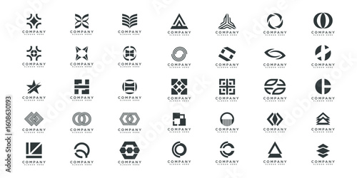 Set of company logo design ideas vector Free Vector