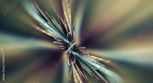 Abstract Symmetry: A Mesmerizing Macro View of Symmetrical Plant Arrangement Depicting Delicate