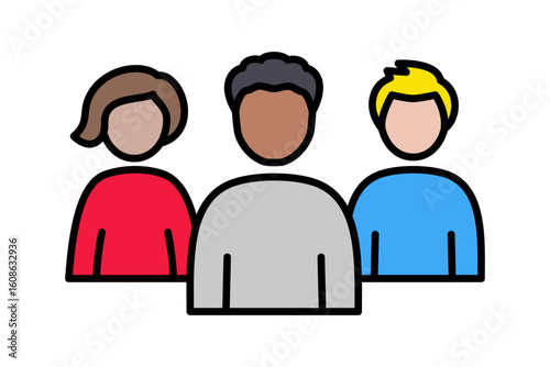 Community groups & human relationships icon. People gathered together, representing friends, teams, social networks and support systems.