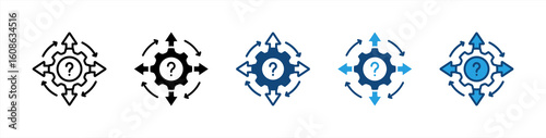 Decision Making icon set multiple style collection