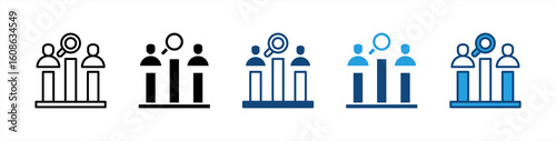 Competitor Analysis icon set multiple style collection
