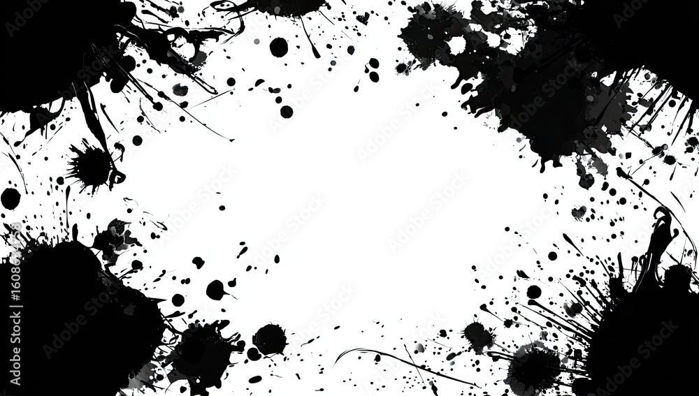 Fototapeta premium Abstract ink splatter frame (1)