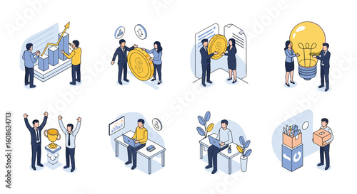 Innovative business solutions and creative teamwork for startup growth and development