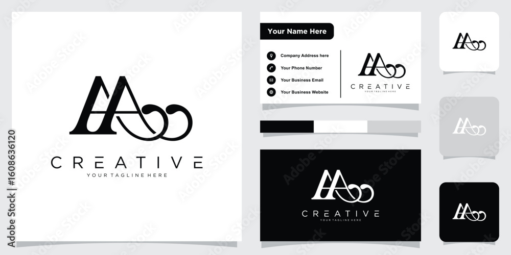 Naklejka premium Initial AA or A letter logo design vector template
