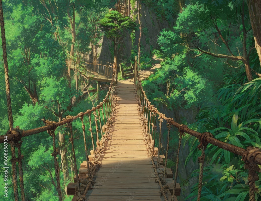Fototapeta premium Lush jungle walkway