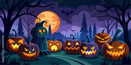 halloween background with pumpkin