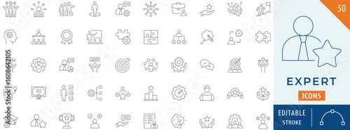 Expert icon collection set. Editable stroke.