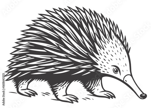 A cute, hand-drawn hedgehog illustration, isolated on a white background, captures the essence of this small mammal's wild nature