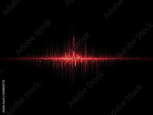 Abstract red sound wave graphic