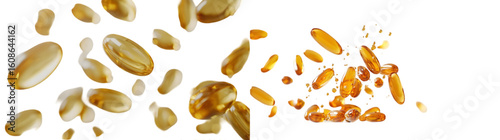Fish oil capsule isolated on a transparent background