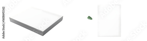 flate blank white smoothe peice of paper isolated on a transparent background