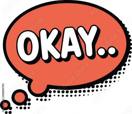 A Pop Art-Inspired OKAY Speech Bubble Design transparent png vector