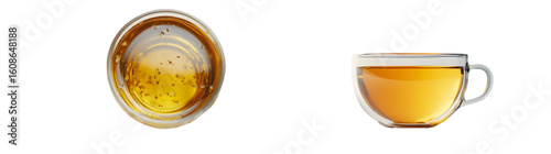 Caramel cornflakes in a clear plastic bag isolated on a transparent background