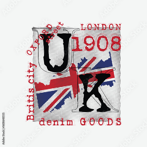 London Urban Style Design Aesthetic, Casual Fashion Streetwear, Slogan Typography. for  printing t-shirts, jackets