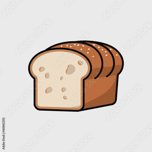 Sliced loaf of white bread with a crusty brown exterior and soft interior