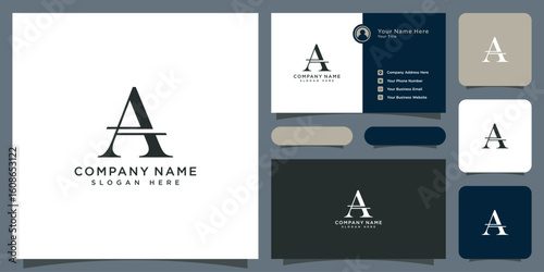 Letter A Logo Design with Architecture Element