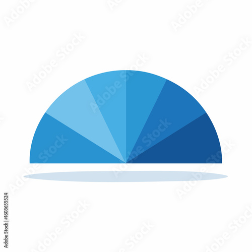 Blue Semicircle Shape Element
