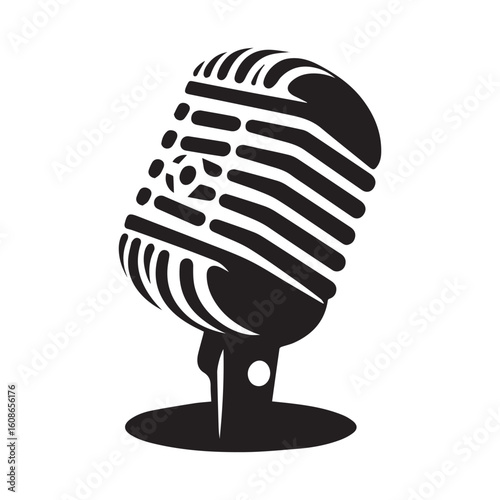 microphone   vector silhouette  Graphic white background design 