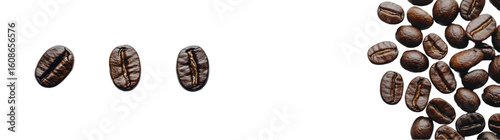 coffee beans isolated on a transparent background